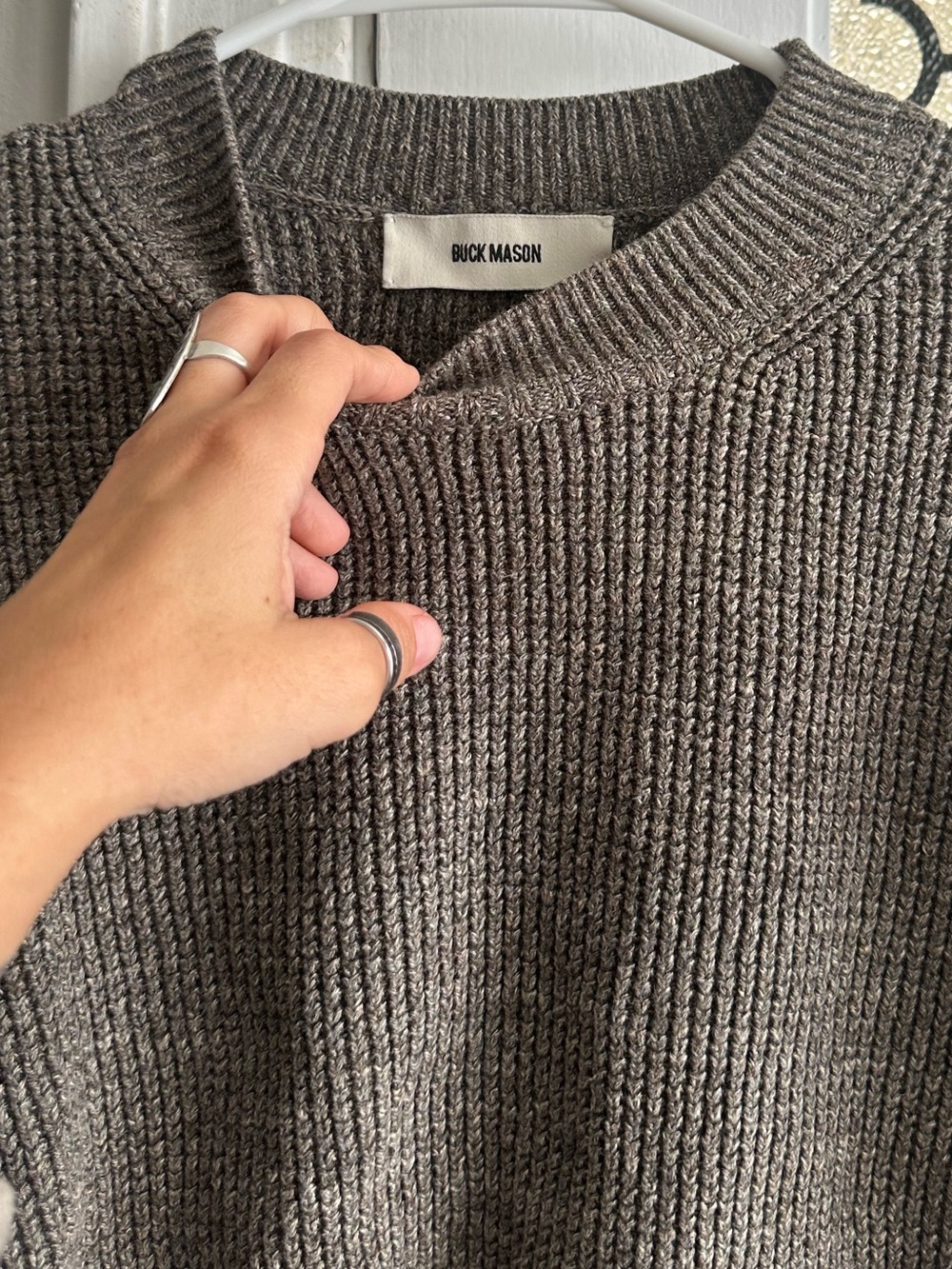 Buck Mason Seafarer Cotton Shrunken Crew Sweater - Picture 5 of 8